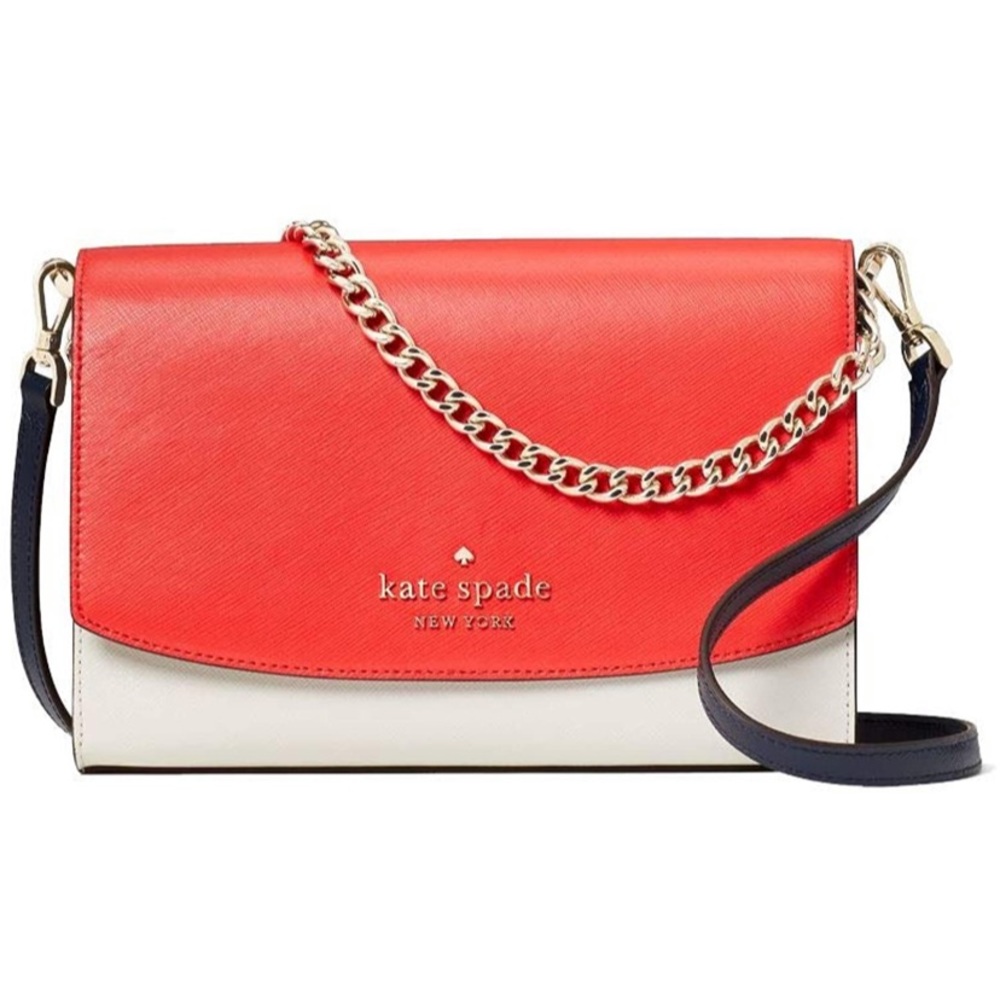 Kate Spade Carson Colorblock Convertible Crossbody Red Multi NWT